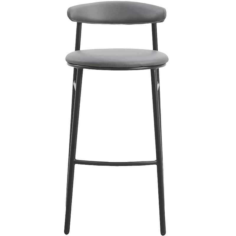 Upholstered Leather Bar Stool Accent Kitchen Chair Lume Collection Set of 2