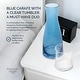 preview thumbnail 10 of 12, American Atelier Bedside Blue Water Carafe with Clear Tumbler - 33-Ounce Pitcher