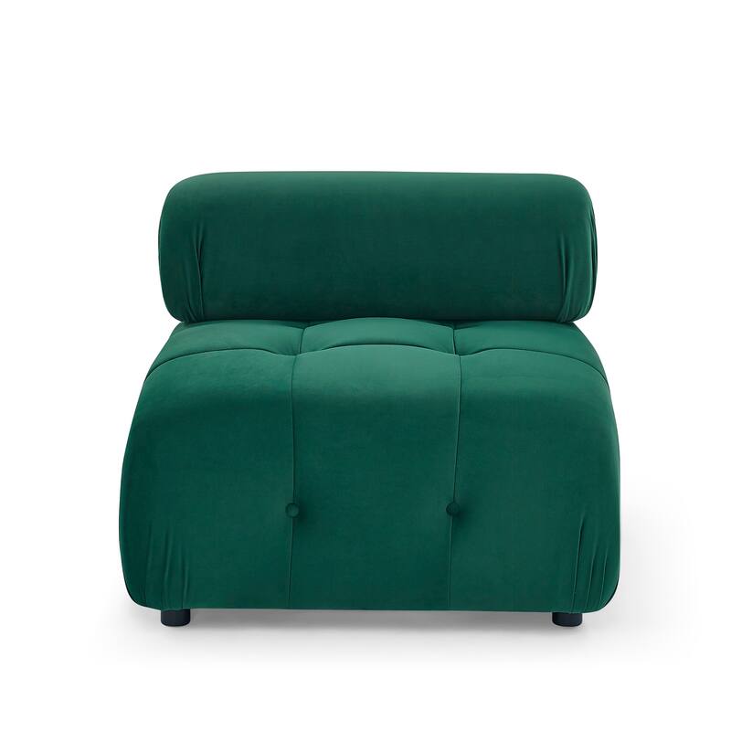 93" Velvet Modular Sectional Sofa with Button Tufted Design, Reversible Ottoman and DIY Combination