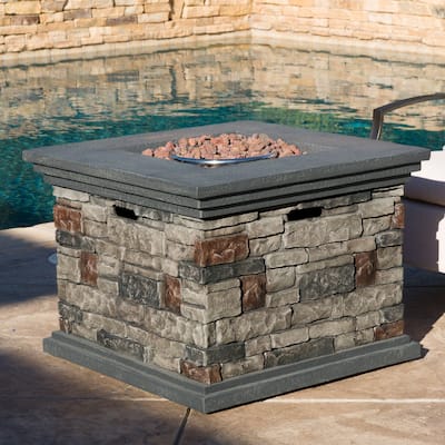 Chesney Outdoor Square Fire Pit by Christopher Knight Home