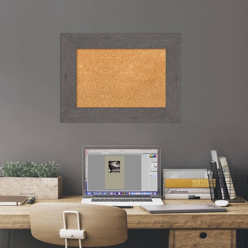 Rustic Plank Framed Cork Bulletin Memo Board
