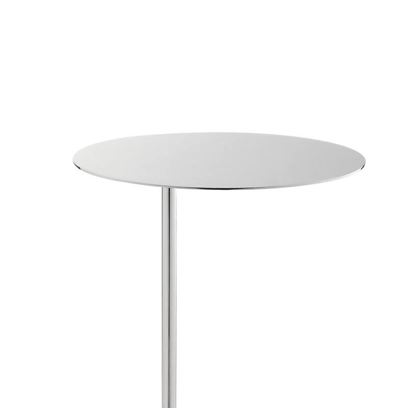 12 in. Black and Chrome Round Metal End Table, Sturdy Build End Side Table for Living Rooms