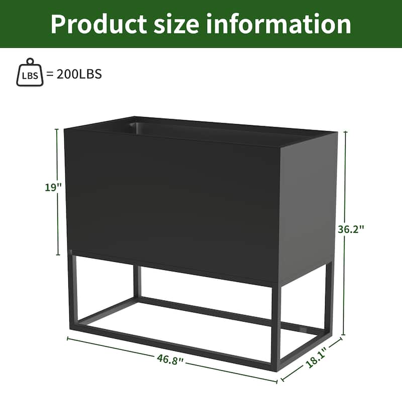Metal Movable Planter Box with Trellis Privacy Screen Planter Box with Lockable Wheels