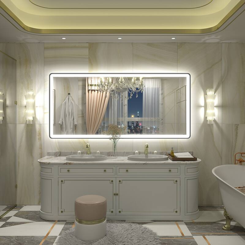 UL Certified Front & Back LED Anti-Fog Tempered Glass Framed Bathroom/Vanity Mirror 3-Year Warranty