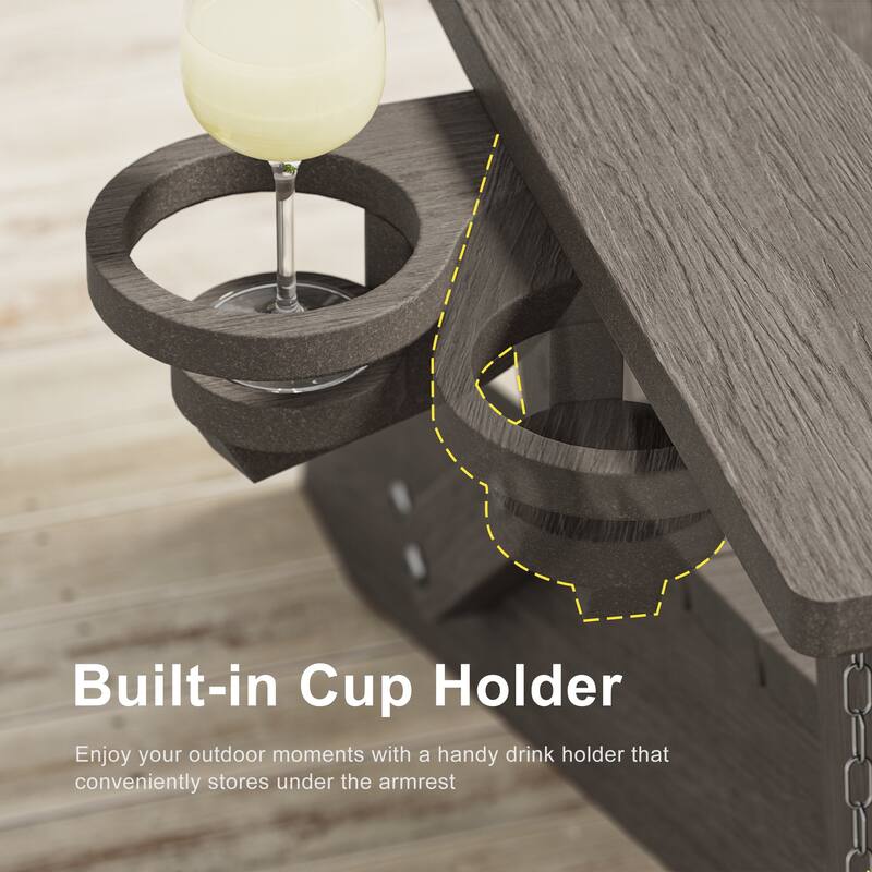 3-Position Adjustable Folding Adirondack Chair W/ Ottoman for Outdoor