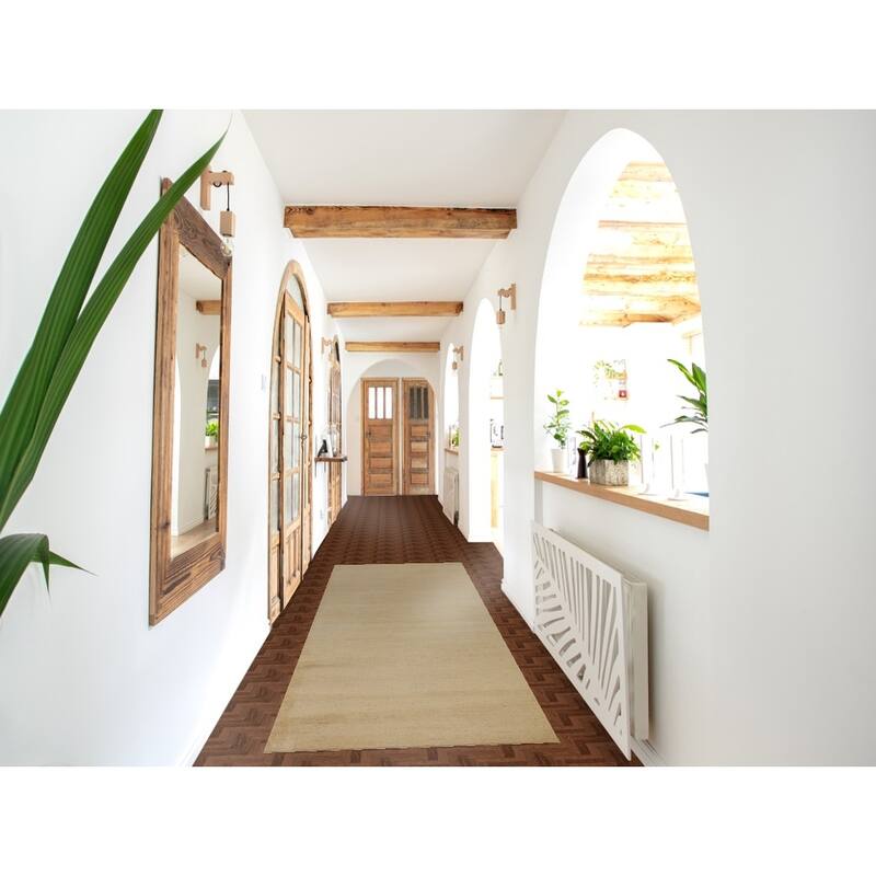Solid Modern Gabbeh Runner Rug Hallway Handmade Wool Carpet - 2'8"x 9'7"