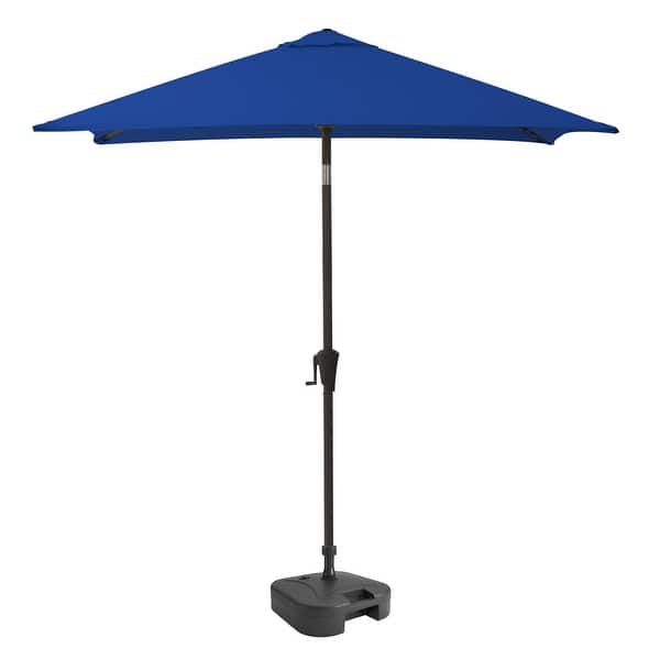 Shop Corliving 9 Square Tilting Cobalt Blue Patio Umbrella With Base Overstock 31730697