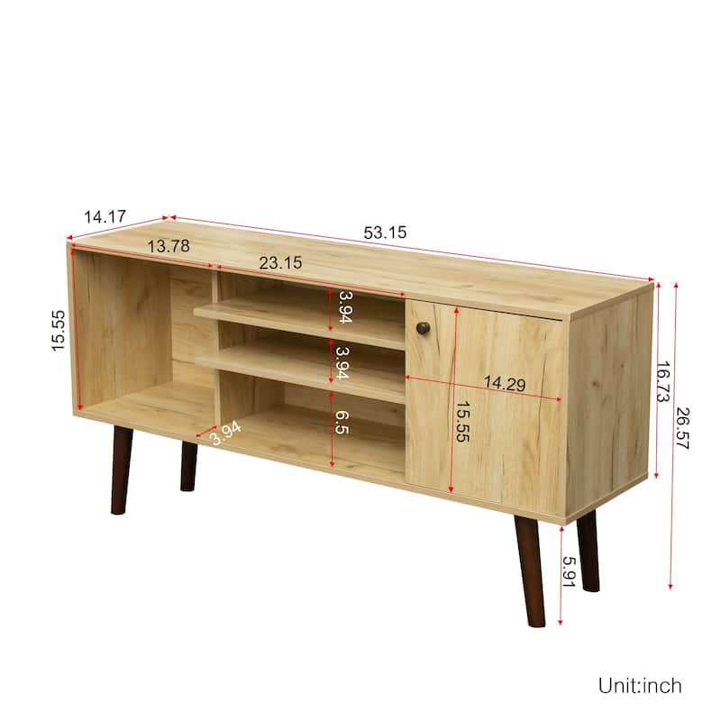 Oak Entertainment Units with Living Room Furniture Storage and 2