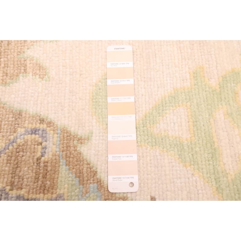 ECARPETGALLERY Hand-knotted Modern Oushak Ivory Wool Rug - 10'3 x 14'3