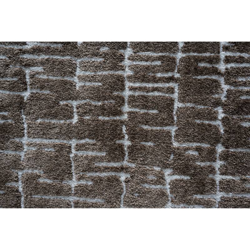 Nina Genesis Brown and Ivory Recycled Polyester Area Rug - 9' x 12'