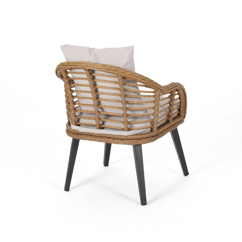 Tatiana Indoor/Outdoor Wicker Club Chairs with Cushions (Set of 2) by Christopher Knight Home