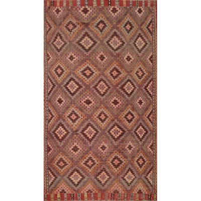 Hand Woven Oriental 100% Wool Carpet Southwestern Tribal Multi-Colored Kilim Area Rug - 10' 1'' X 5' 10''