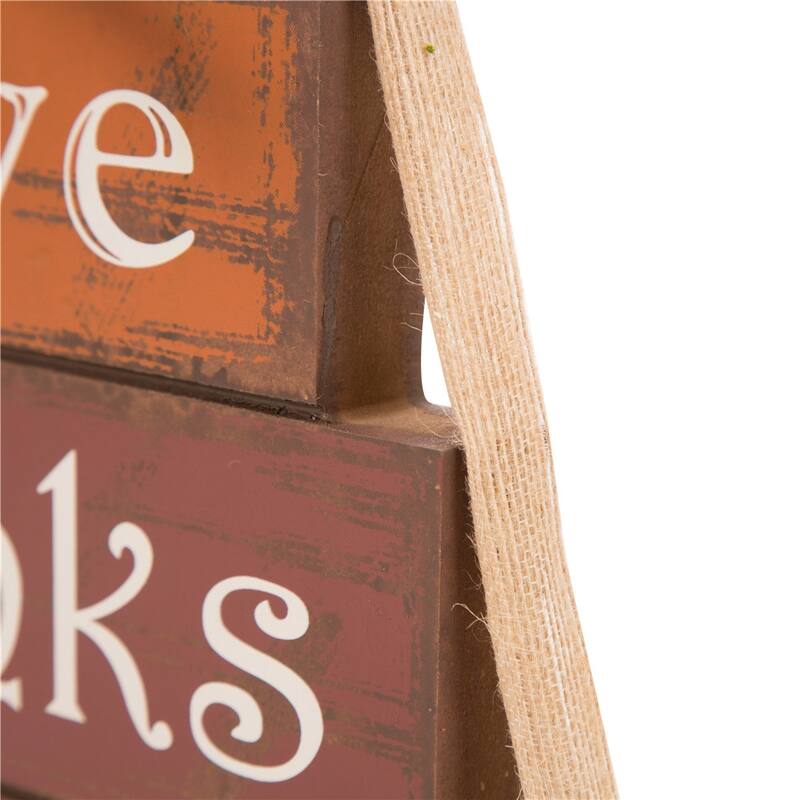 Glitzhome Fall Harvest Thanksgiving Wooden Block Set