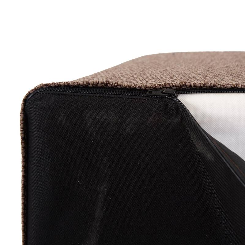 Allan Andrews No Tip Short Block Ottoman with Cover, Panama Collection