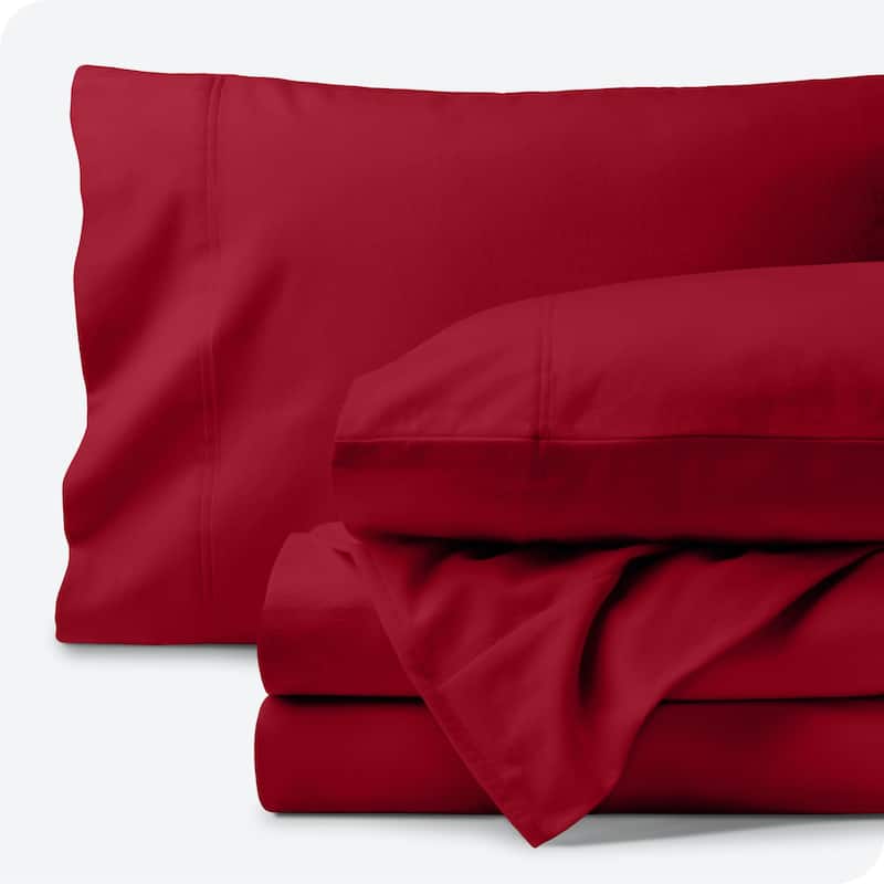 Bare Home Organic Cotton Flannel Sheet Set - King - Red