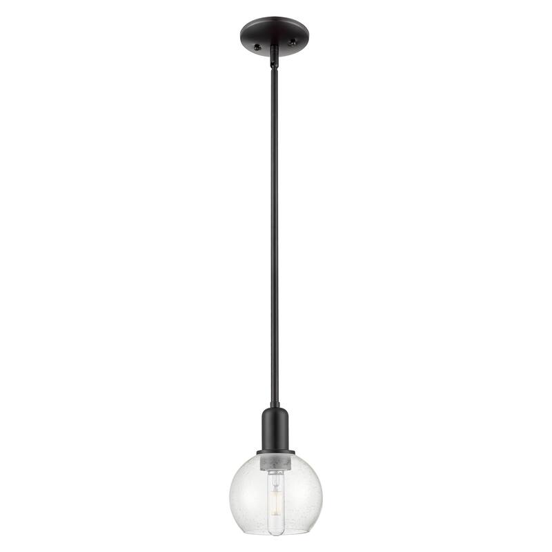 Innovations Lighting Endless Possibilities Arcadia - Athens - 1 Light 6" Stem Hung Mini Pendant - Seedy/Matte Black
