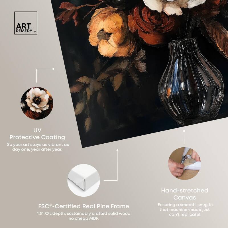 Velvet Night Bloom I Canvas by Art Remedy, Gallery Wrapped