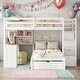 preview thumbnail 2 of 22, Elegant Twin over Full Bunk Bed with Desk, Drawers and Shelves