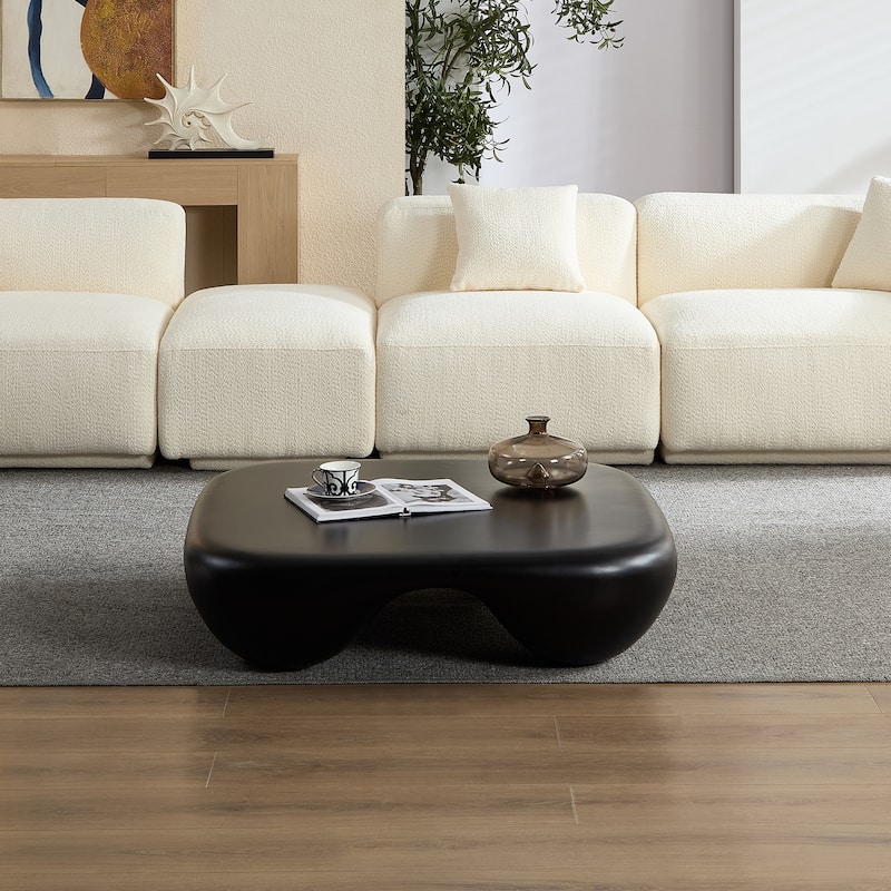 Modern Coffee Table Accent Table, Lightweight Center Table Sofa Side Table with Unique Geometric Design