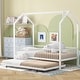 preview thumbnail 3 of 12, Twin Size House Bed with Semi-enclosed Fence and Twin Size Trundle