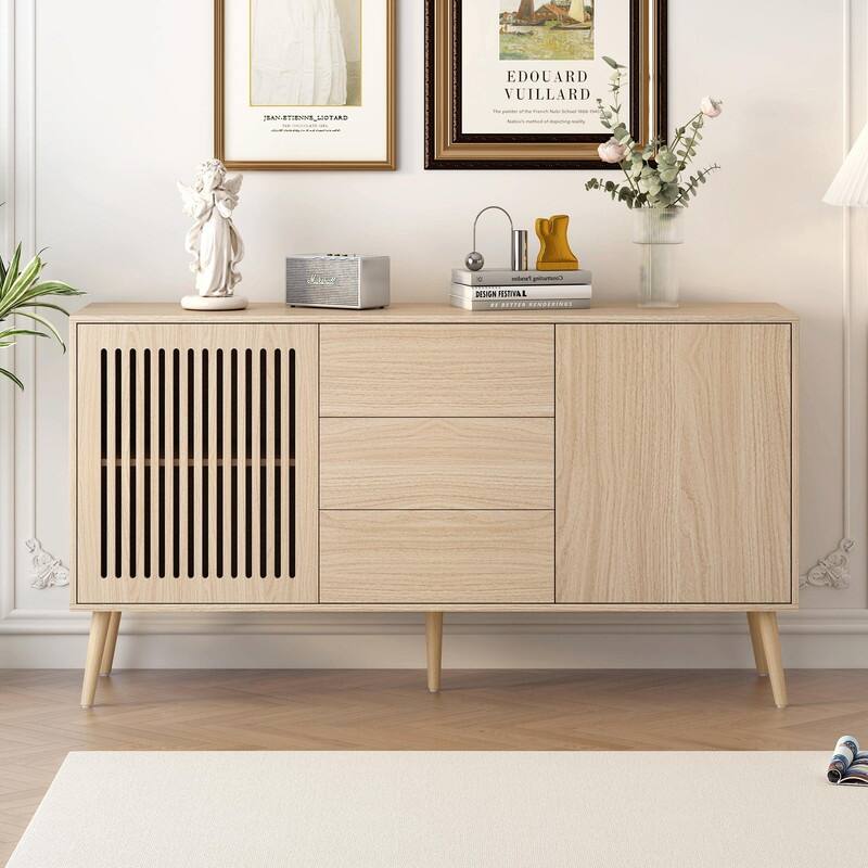 Modern Cabinet with 2 Doors and 3 Drawers