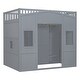 preview thumbnail 6 of 18, Full Size Loft Bed with Wardrobe, Space-Saving Wood House Bed Frame w/Safety Guard & Ladder for Boys, Girls, Small Bedroom, Grey