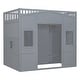 preview thumbnail 8 of 14, Grey Full Size Solid Wood House Loft Bed With Ladder and Wardrobe for Kids, Boys and Girls, Bedroom