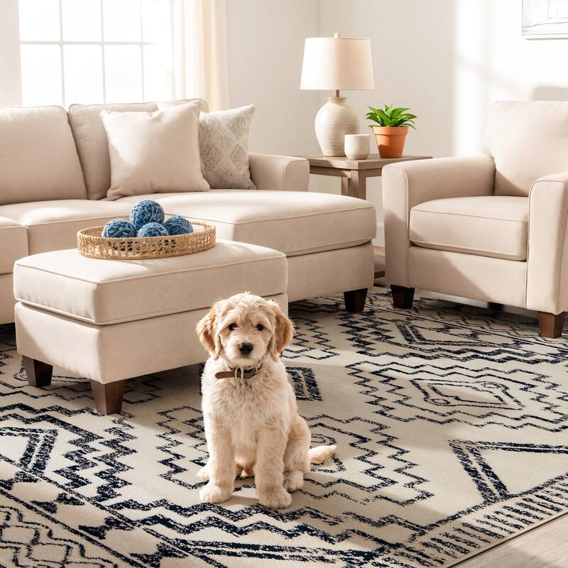 World Rug Gallery Transitional Bohemian Area Rug - 5' x 7' - Cream