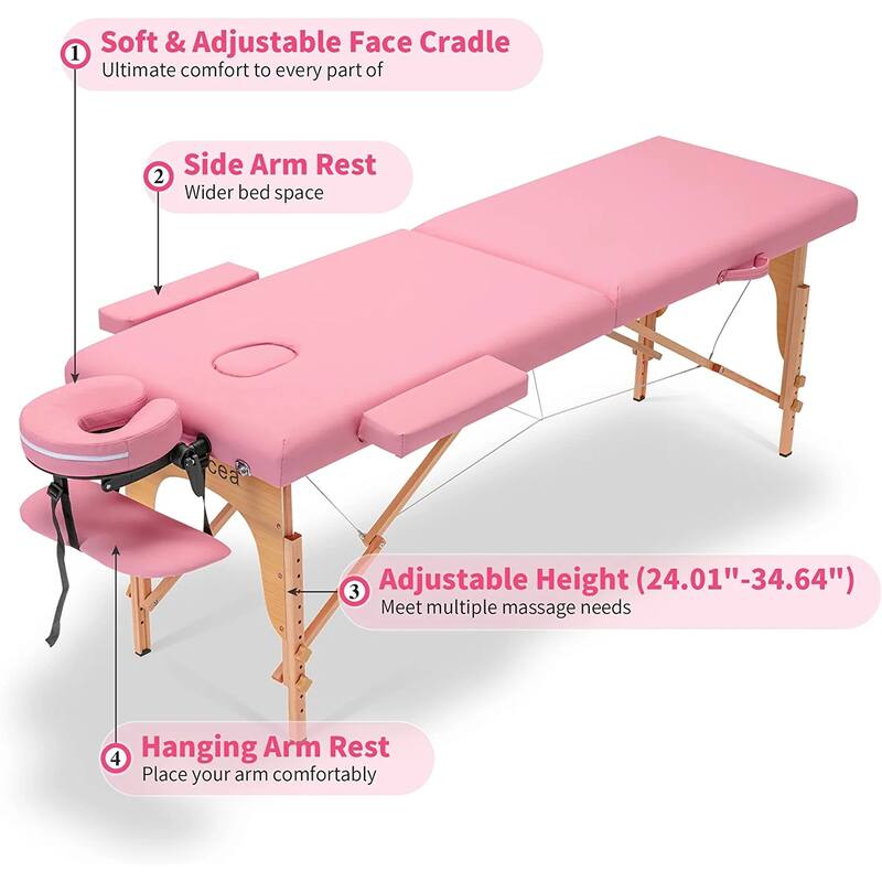 Massage Table 84 Inches Long Portable with Carry Case Table