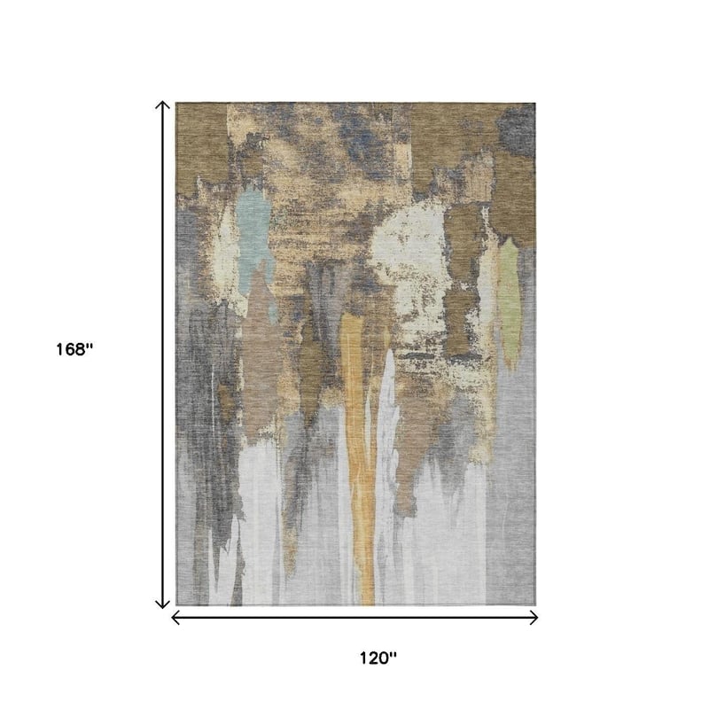 HomeRoots Abstract Transitional Rectangle Outdoor Rug