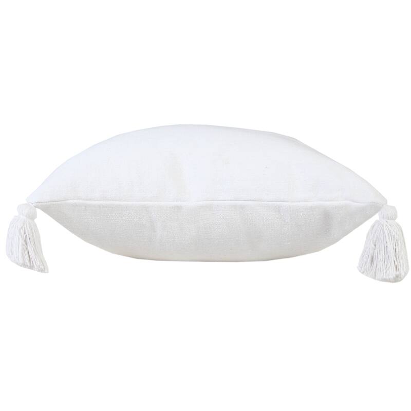 Sevita Solid Cotton Everyday Decorative Throw Pillow with Tassels
