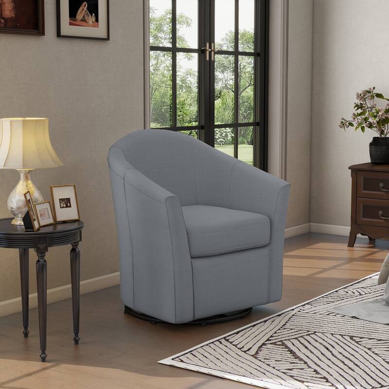 Modern Upholstered Swivel Barrel Chair Living Room Accent Chair