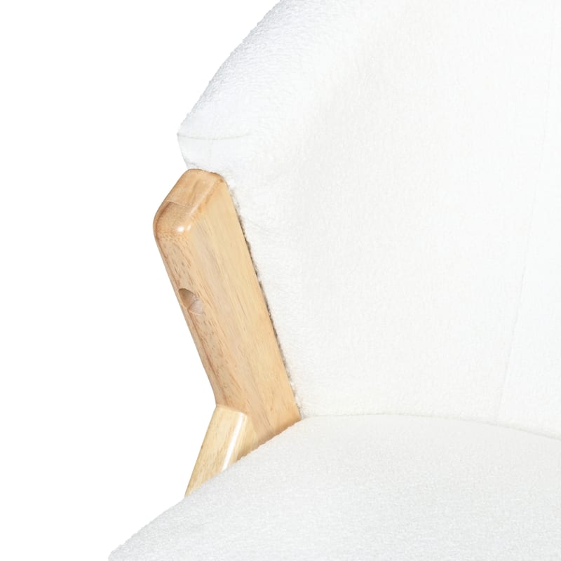 Modern Accent Chair with White Upholstery and Solid Wood Frame, Minimalist Lounge Chair for Living Room,Bedroom,or Office