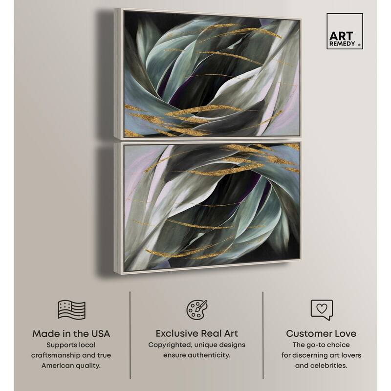 Sage Green Glam Canvas by Art Remedy