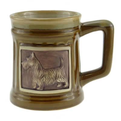 Rustic Brown Scottie Dog Stoneware Coffee Mug Perfect for Hot and Cold Coffee or Tea