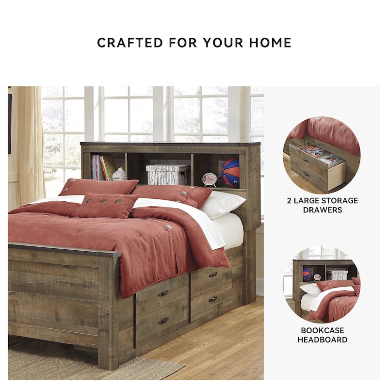 Trinell Bookcase Bed with Trundle Storage