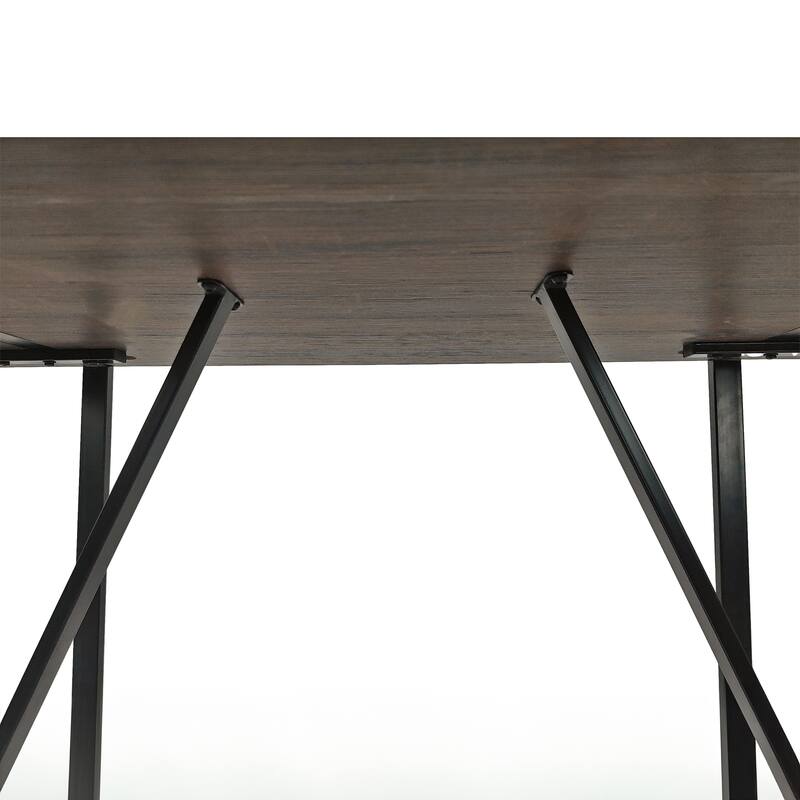 55"Rustic Industrial Rectangular Dining Table For 6 Person