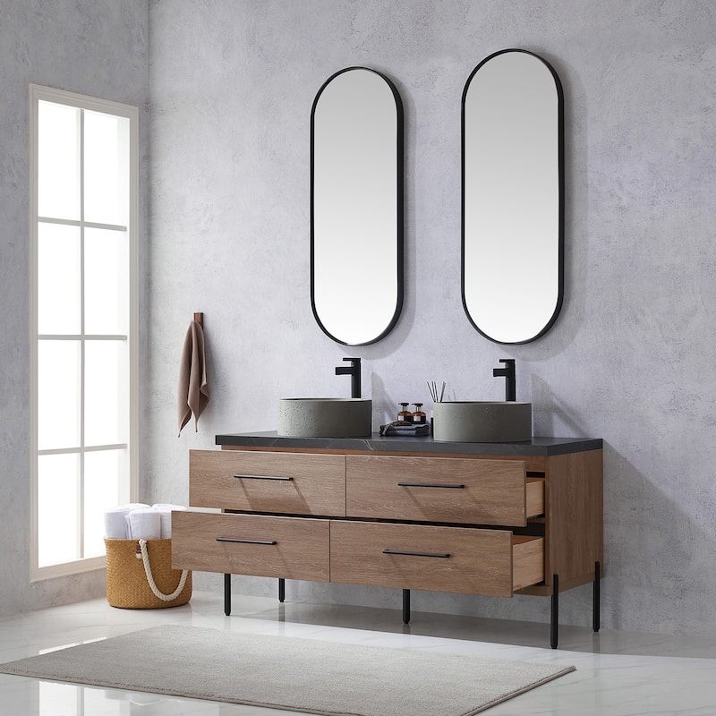 Trento Bath Vanity with Sintered Stone Top with Concrete Sink (R)
