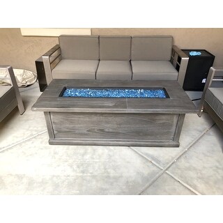 Anchorage Outdoor 56-inch Rectangular Liquid Propane Fire Table with Lava Rock by Christopher Knight Home - N/A