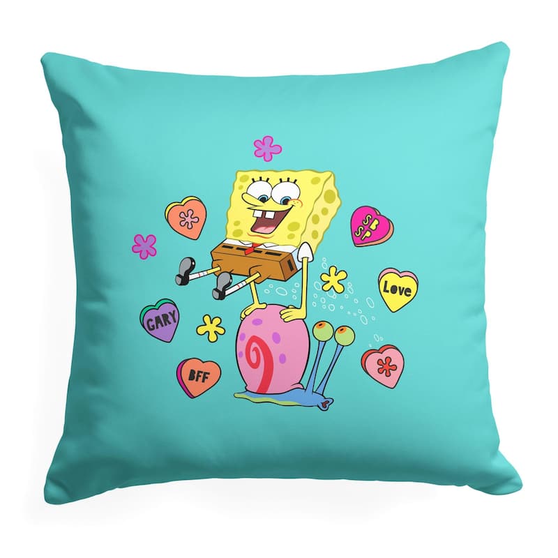Nickelodeon Spongebob Valentine's Day 18 Inch Throw Pillow - 18" x 18" - Candy Hearts