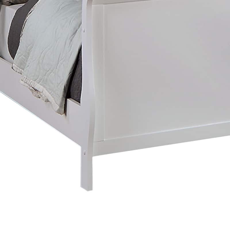 Sleigh Panel Bed in White