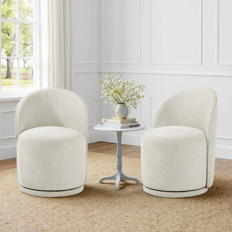 23" W Upholstered Swivel Side Chair for Dining Room Set of 2
