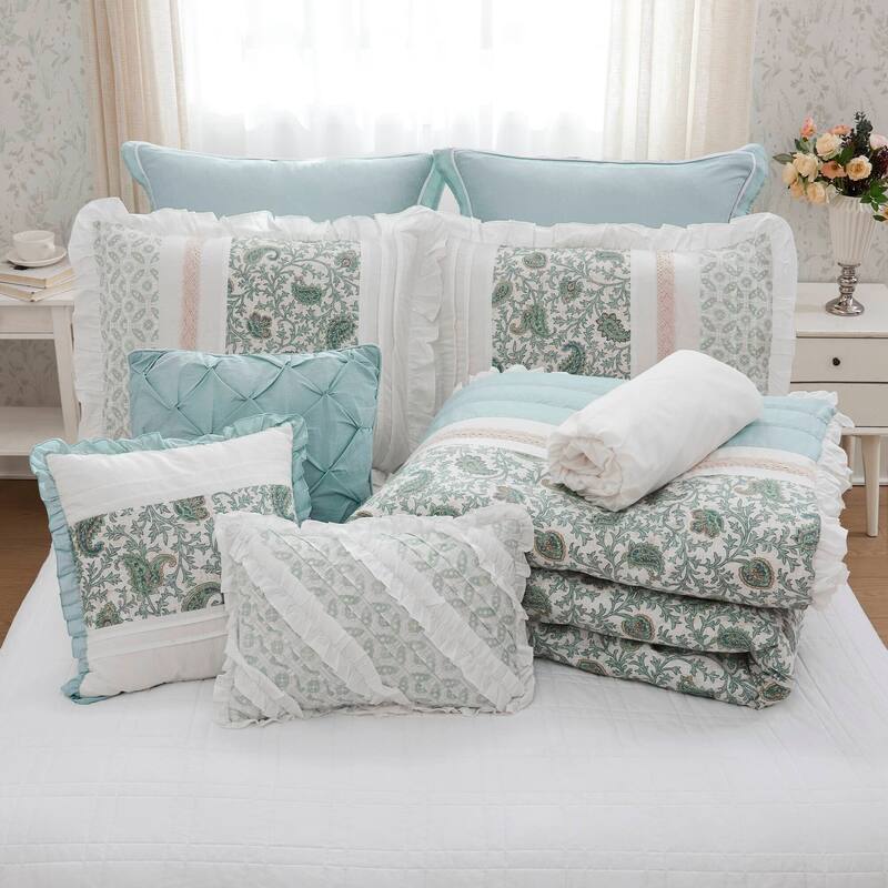 Madison Park Vanessa 9 Piece Cotton Percale Comforter Set