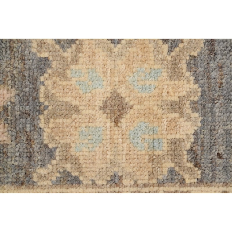 Hand Knotted Oriental 100% Wool Carpet Transitional All-Over Brown Oushak Area Rug - 6' 8'' X 5' 3''