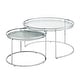 preview thumbnail 5 of 7, Elema Glam Chrome Glass Top 2-Piece Nesting Tables Set by Furniture of America