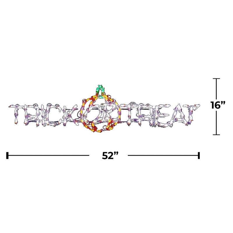 LED Lighted Trick or Treat with Pumpkin Outdoor Halloween Decoration - 52"