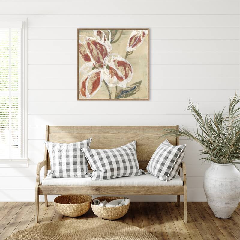 Vintage Botanical Lilys Breath No. 2 Illustration by Jennifer Goldberger Framed Canvas Wall Art Print