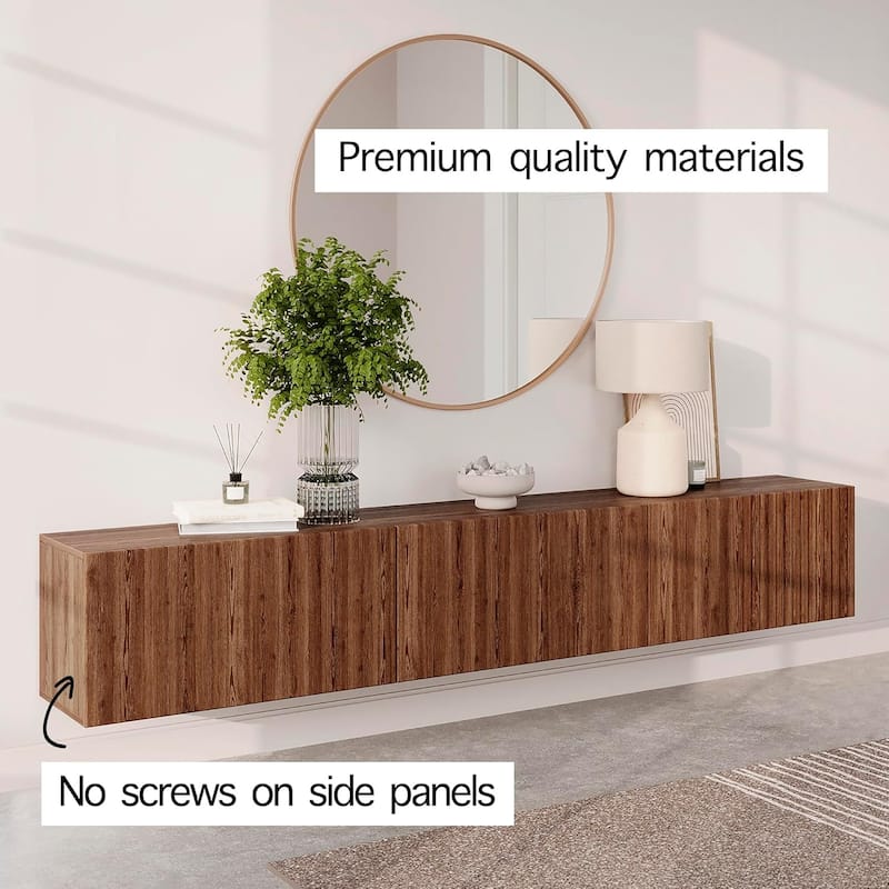 Living Skog Camelia White 59 in. Floating TV Stand Fits TV's up to 65 in. with Wall Mount Feature