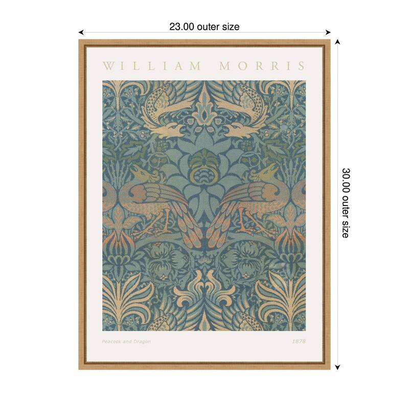 Kate and Laurel Sylvie Poster William Morris Peacock and Dragon 1878 Framed Canvas by The Art Institute of Chicago