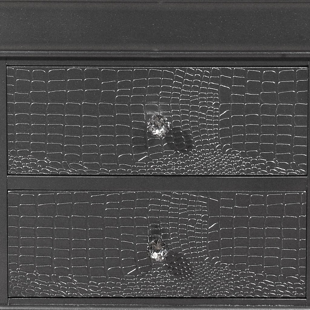 Contemporary Shagreen 2 Drawer Nightstand with Rubber Wood Frame